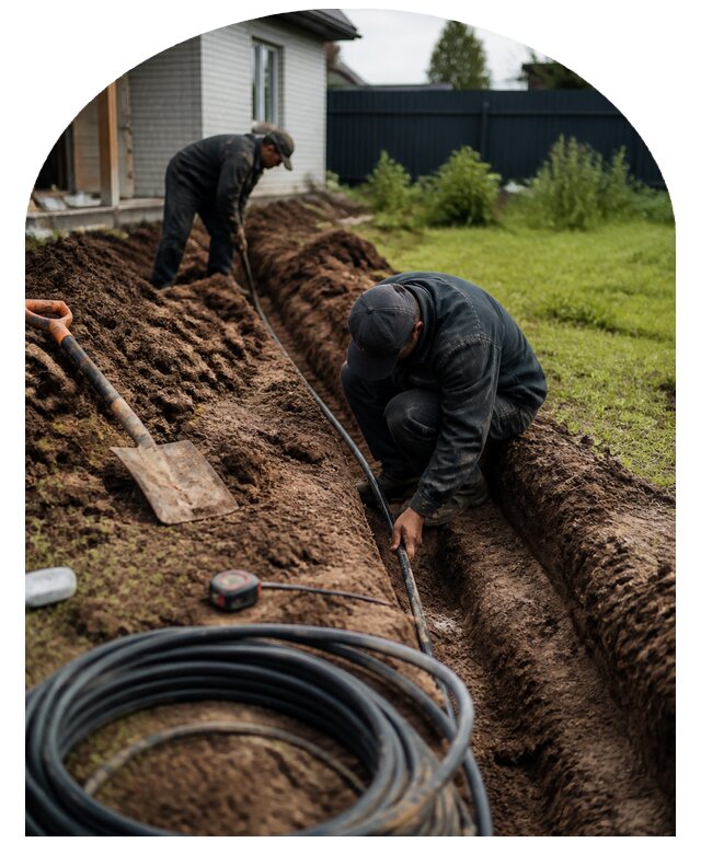 Прокладка кабеля на участке для дома и сада в Шелехове
